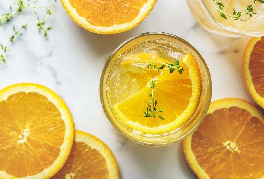 slice, fruit, orange, drink, hydrate, topdown, wellness, wellbeing HD wallpaper