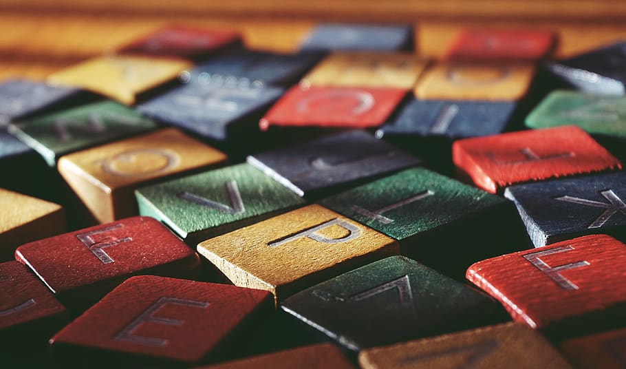 Scattered Letter Blocks, cubes, letter cubes, close-up, indoors HD wallpaper