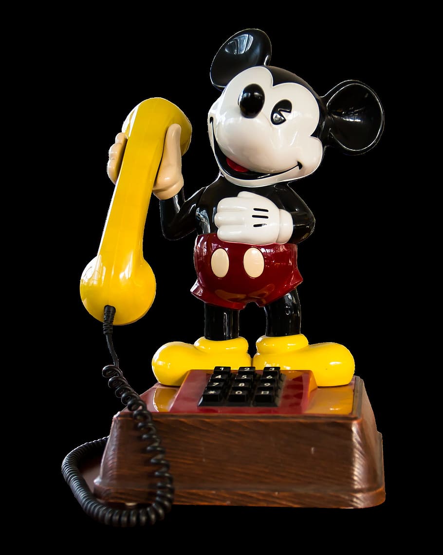 mickey, mouse, fig, figure, cartoon, object, telephone, toy HD wallpaper