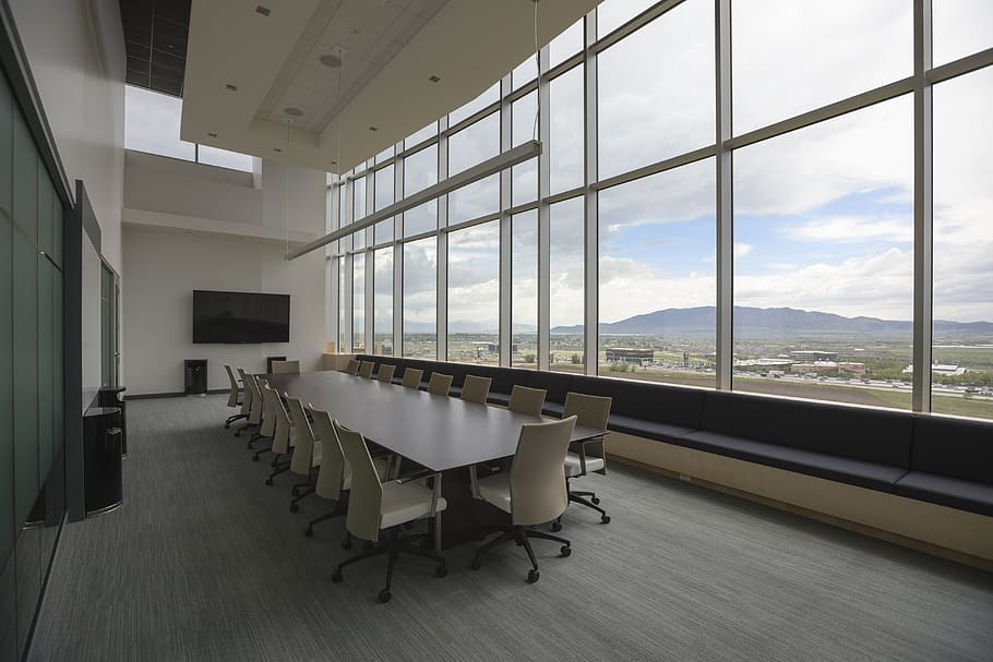 sky, view, company, high-tech, executive, conference room, window