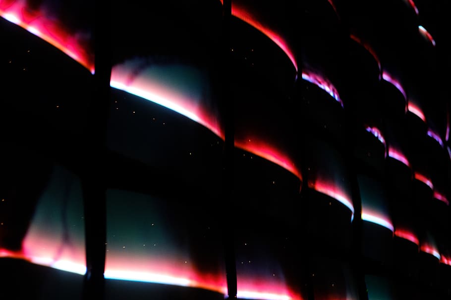 black and red LED light, night, abstract, light - natural phenomenon HD wallpaper
