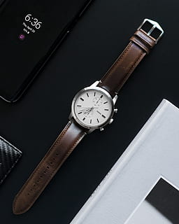 wristwatch, strap, clock tower, building, architecture, dark HD wallpaper