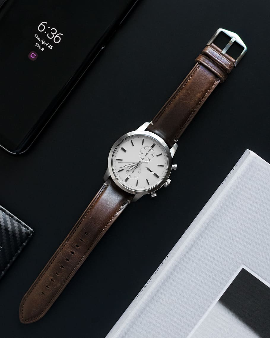 wristwatch, strap, clock tower, building, architecture, dark, HD wallpaper