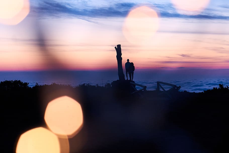 reunion, maïdo, sunset, sky, silhouette, beauty in nature HD wallpaper