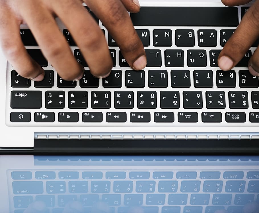 computer, keyboard, technology, internet, business, aerial HD wallpaper