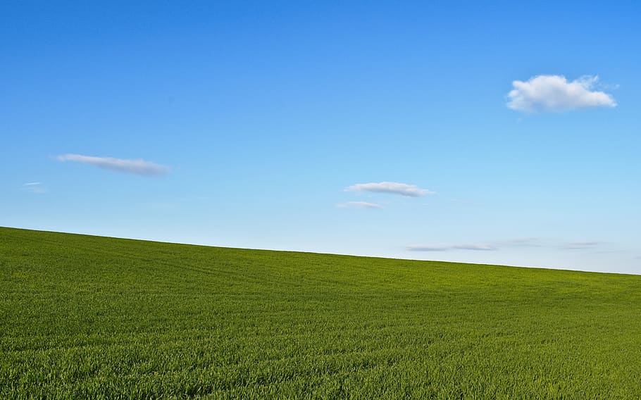 cloud, clouds, heaven, sky, blue, green, landscape, nature HD wallpaper