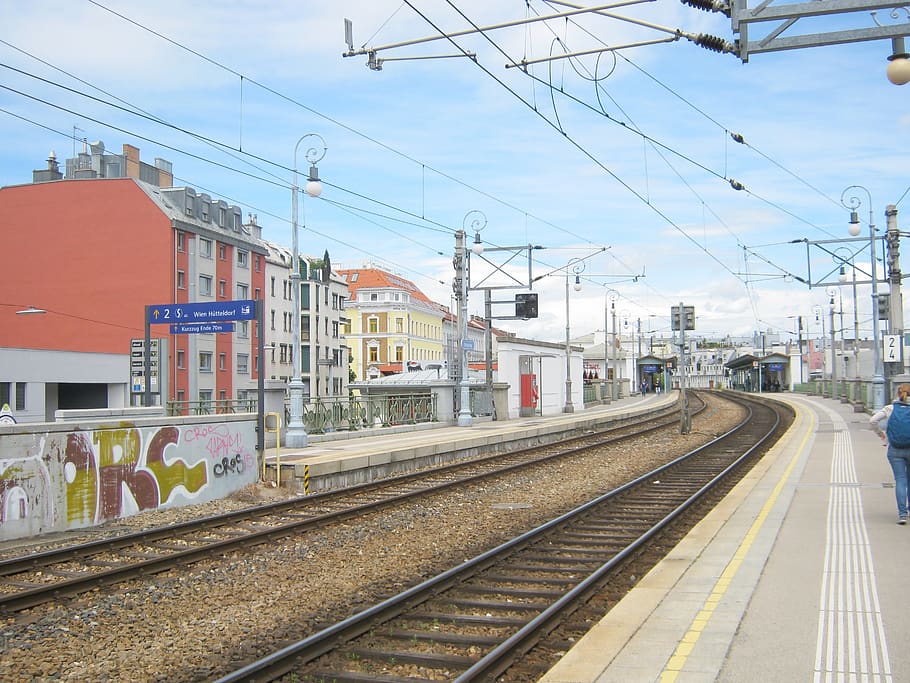 vienna, austria, ottakring, pastel, graffiti, buildings, platform HD wallpaper