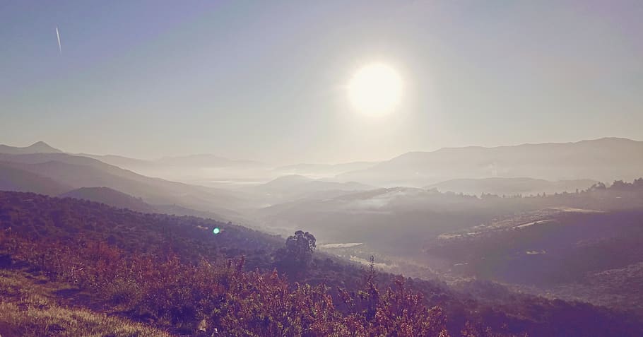 twilight, sun, landscape, sky, algeria, mountains, view, atmosphere HD wallpaper