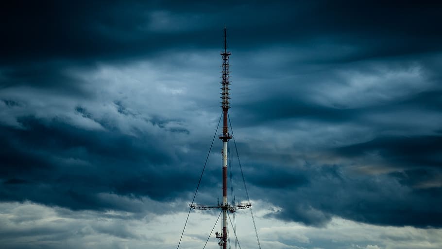 tower under cloudy sky at daytime, weather, nature, electrical device HD wallpaper