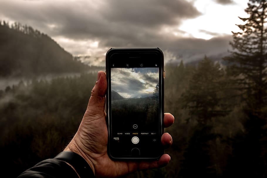 human hand, cloud - sky, photography themes, wireless technology HD wallpaper