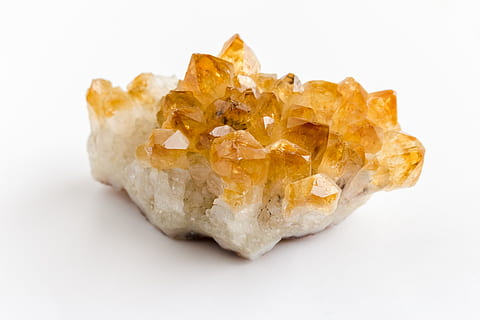 Detailed Close-up of Citrine Rock Crystal Orange Gemstone. Citrine Cluster  Amongst Outdoor Nature Stock Illustration - Illustration of white,  precious: 307006437