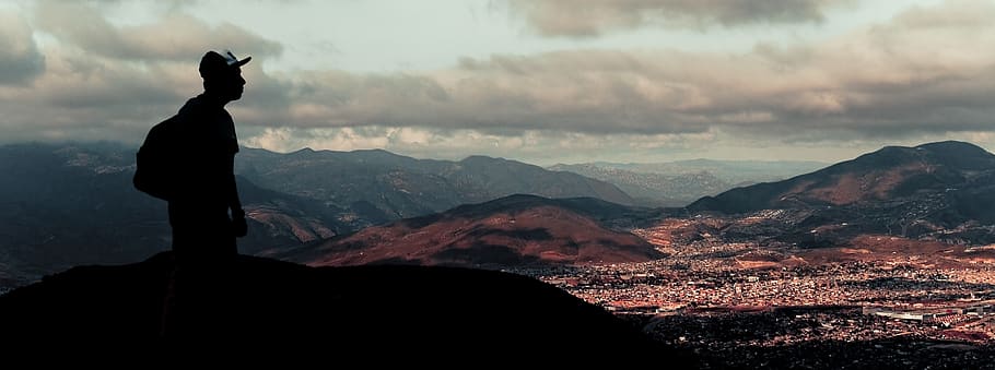 mexico, tijuana, view, hill, men, sky, mountain, mountain range, HD wallpaper