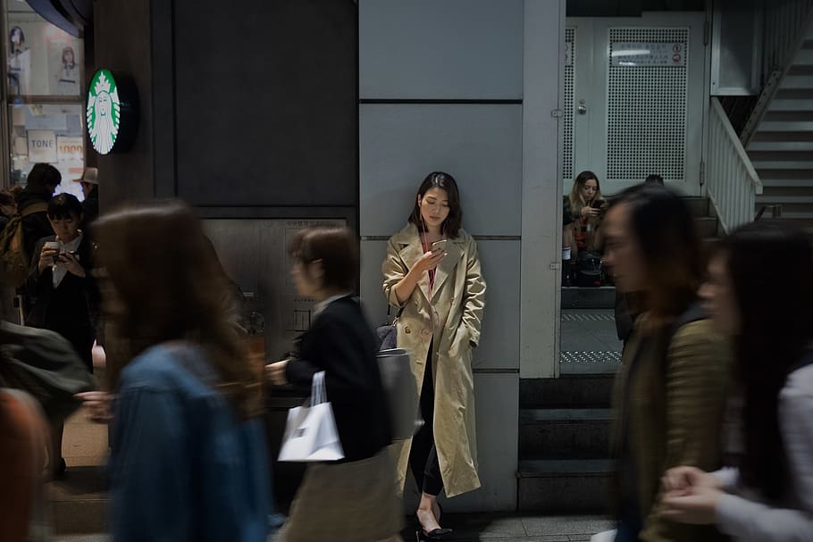 people walking inside building, group of people, women, real people HD wallpaper