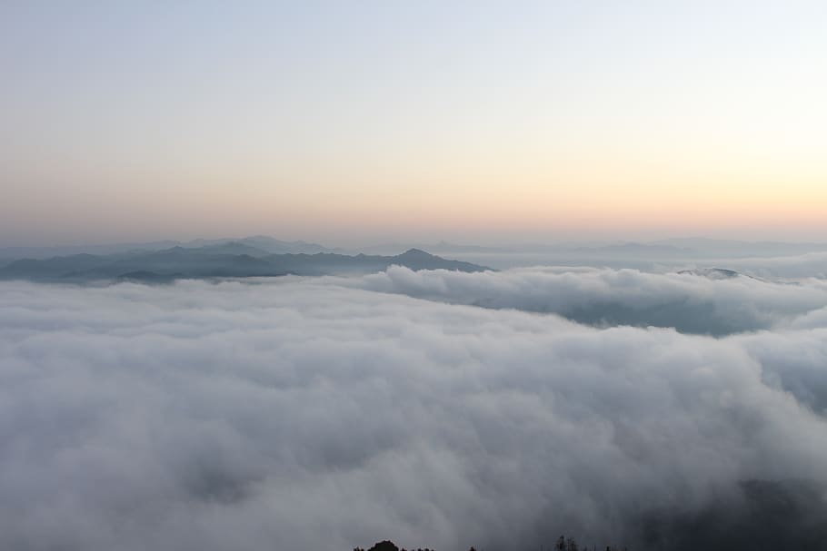 cloud, sky, cloud sea, sunrise, mountain, beauty in nature HD wallpaper