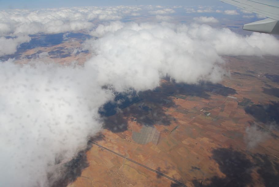 clouds, morocco, flight, sky, soil, aircraft, aerial view, environment HD wallpaper