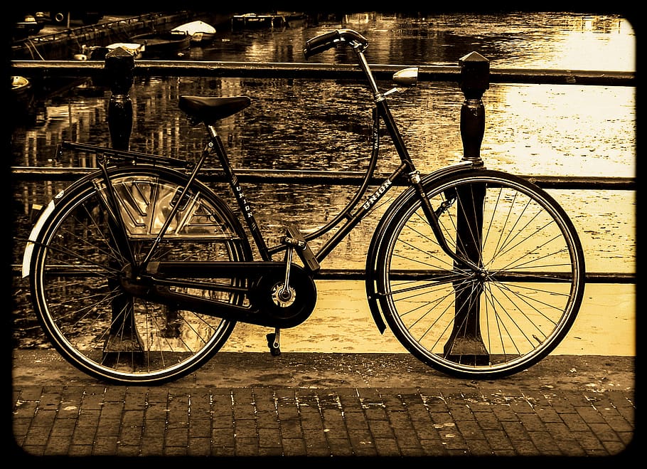 amsterdam, bicicle, bicycle, transportation, mode of transportation HD wallpaper