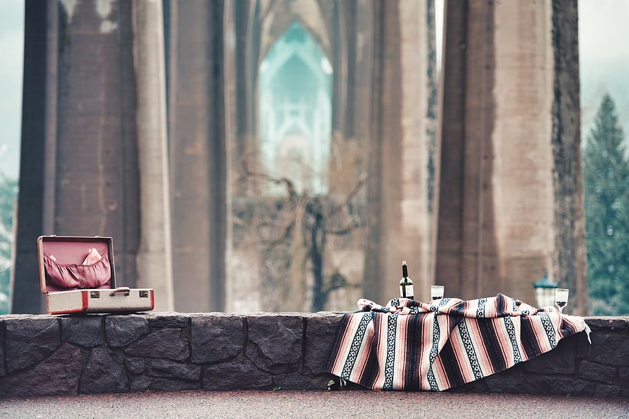 white and orange brief case, built structure, architecture, place of worship HD wallpaper