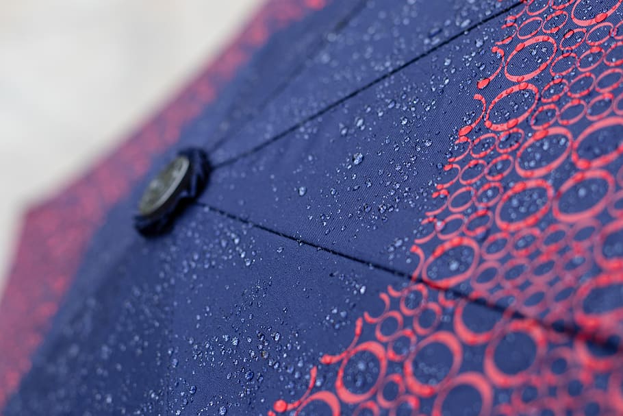 umbrella, rain, drops, blue, top, water, wet, moisture, rainy HD wallpaper
