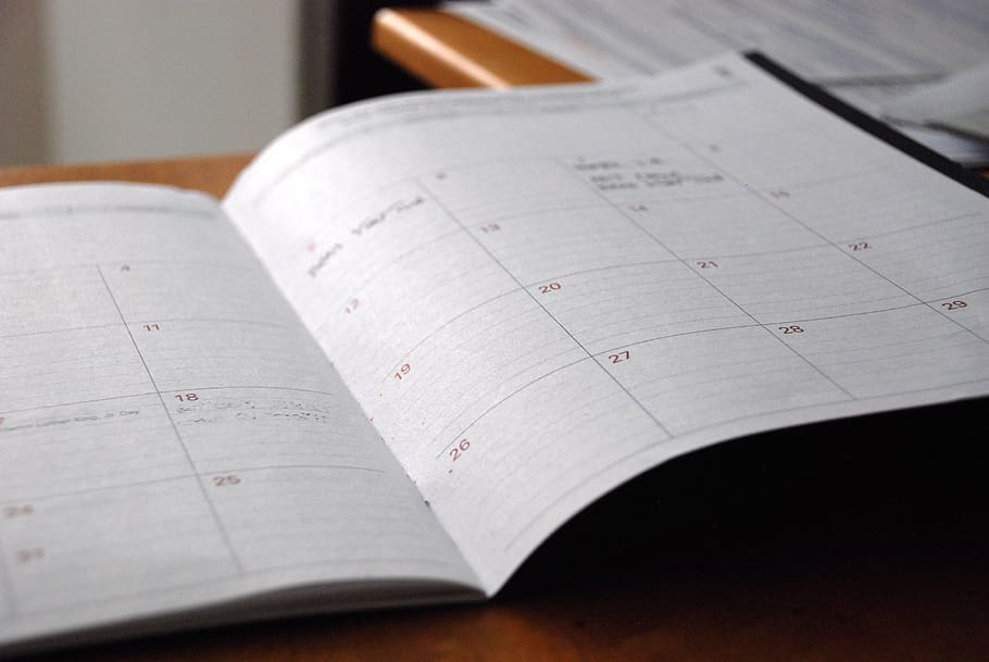 day planner, calendar, organizer, schedule, monthly, paper, HD wallpaper