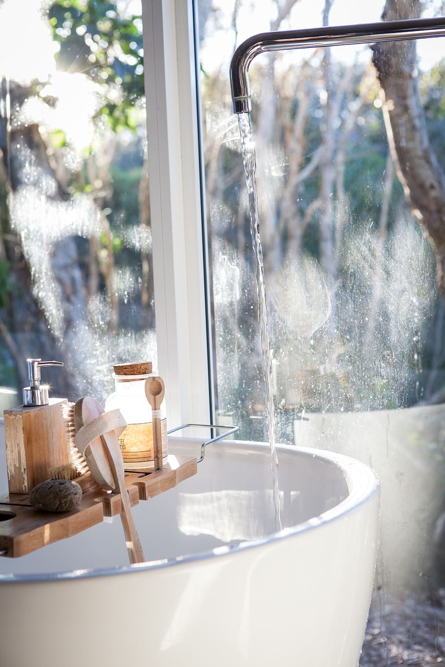 white ceramic sink beside window, bath, bathtub, jacuzzi, bathroom HD wallpaper