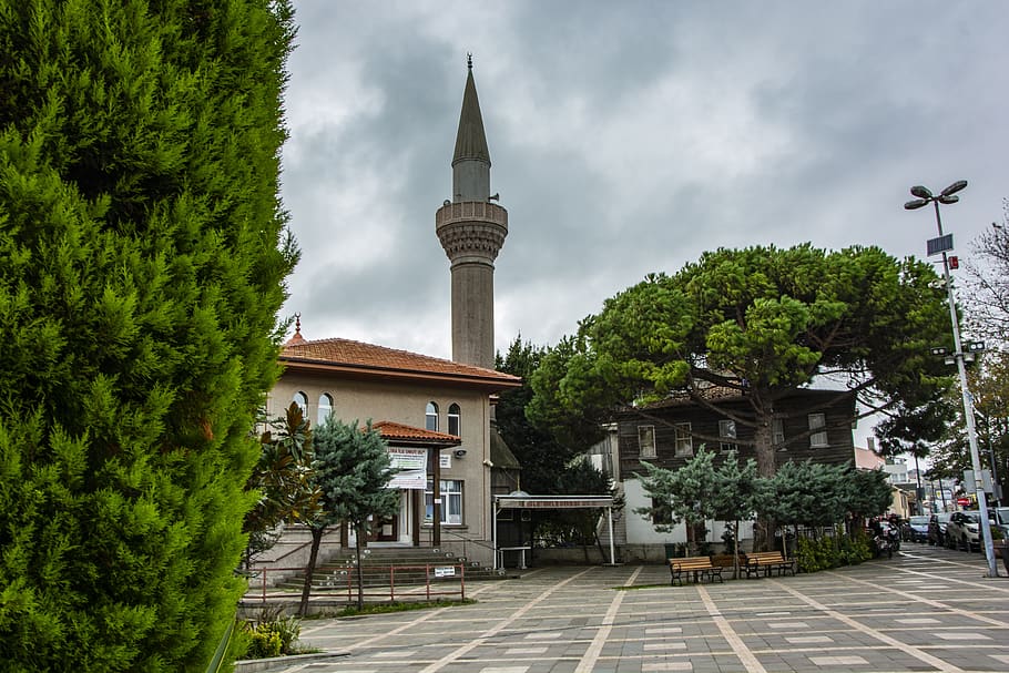 landscape, cami, nature, sky, architecture, travel, minaret HD wallpaper