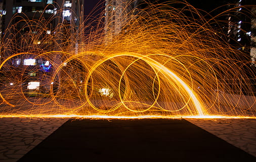 Time-lapsed Photography of Fire Crackers, color, dark, energy HD wallpaper