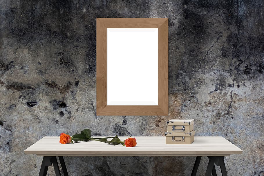 poster, frame, wall, box, flower, desk, table, wall - building feature HD wallpaper