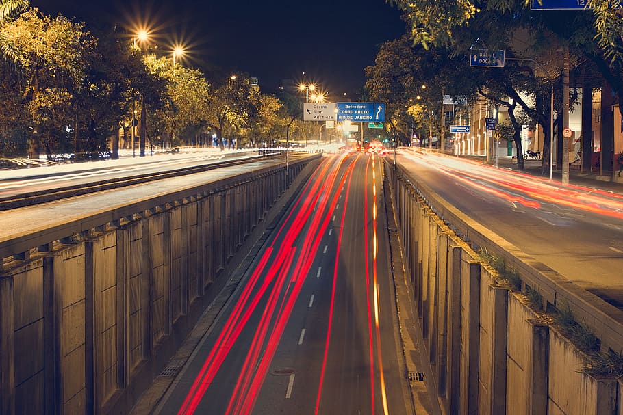 Timelapse Photo of Road, highway, motion, transportation, long exposure HD wallpaper
