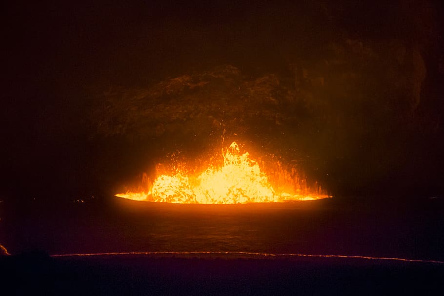 red fire, hawaiʻi volcanoes national park, hawaii volcanoes national park