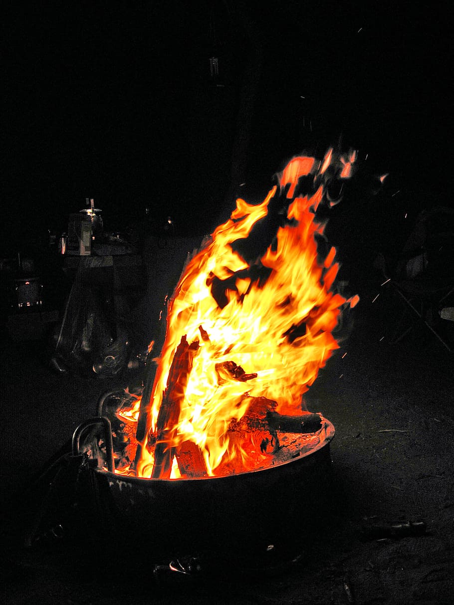 Selective Color Photography of Bonfire, ash, blaze, burn, burning HD wallpaper