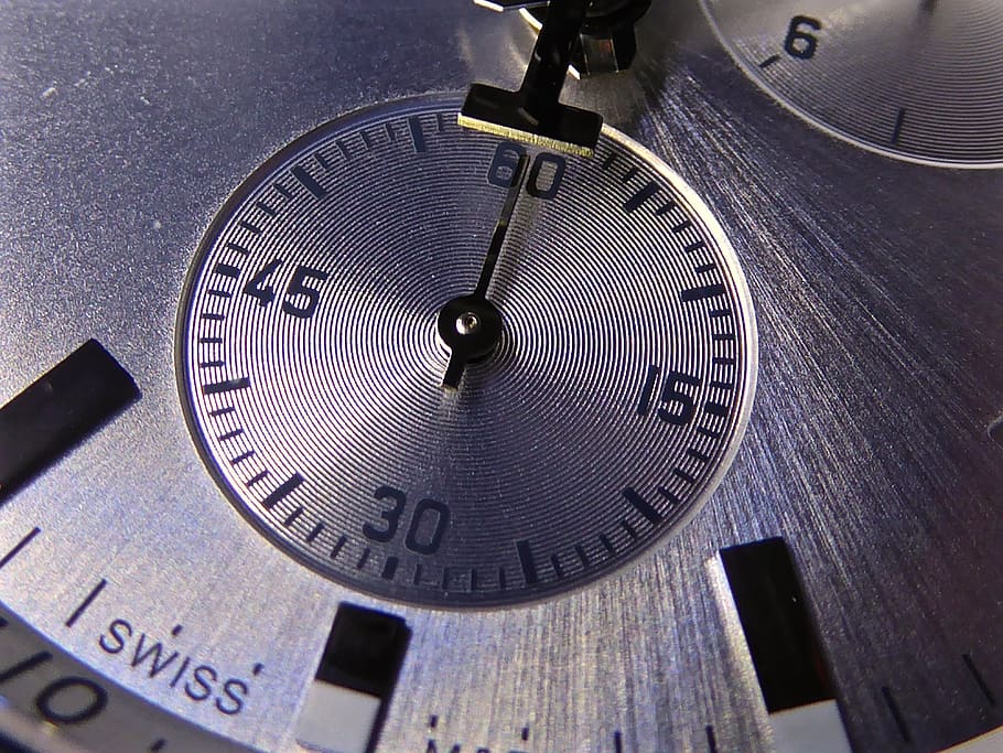 chrono, time, watch, seconds, detail, macro, aluminium, texture
