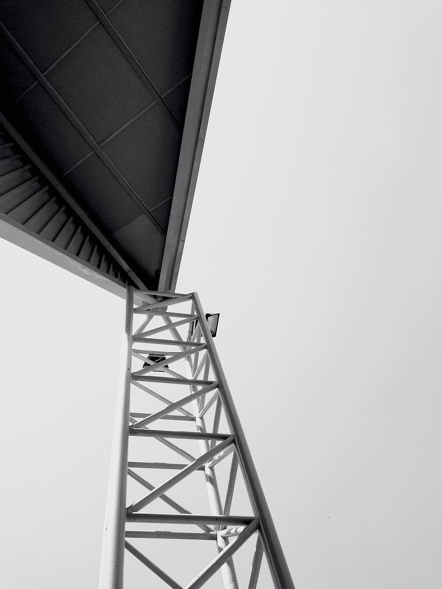 gray metal tower, low angle view, built structure, architecture HD wallpaper