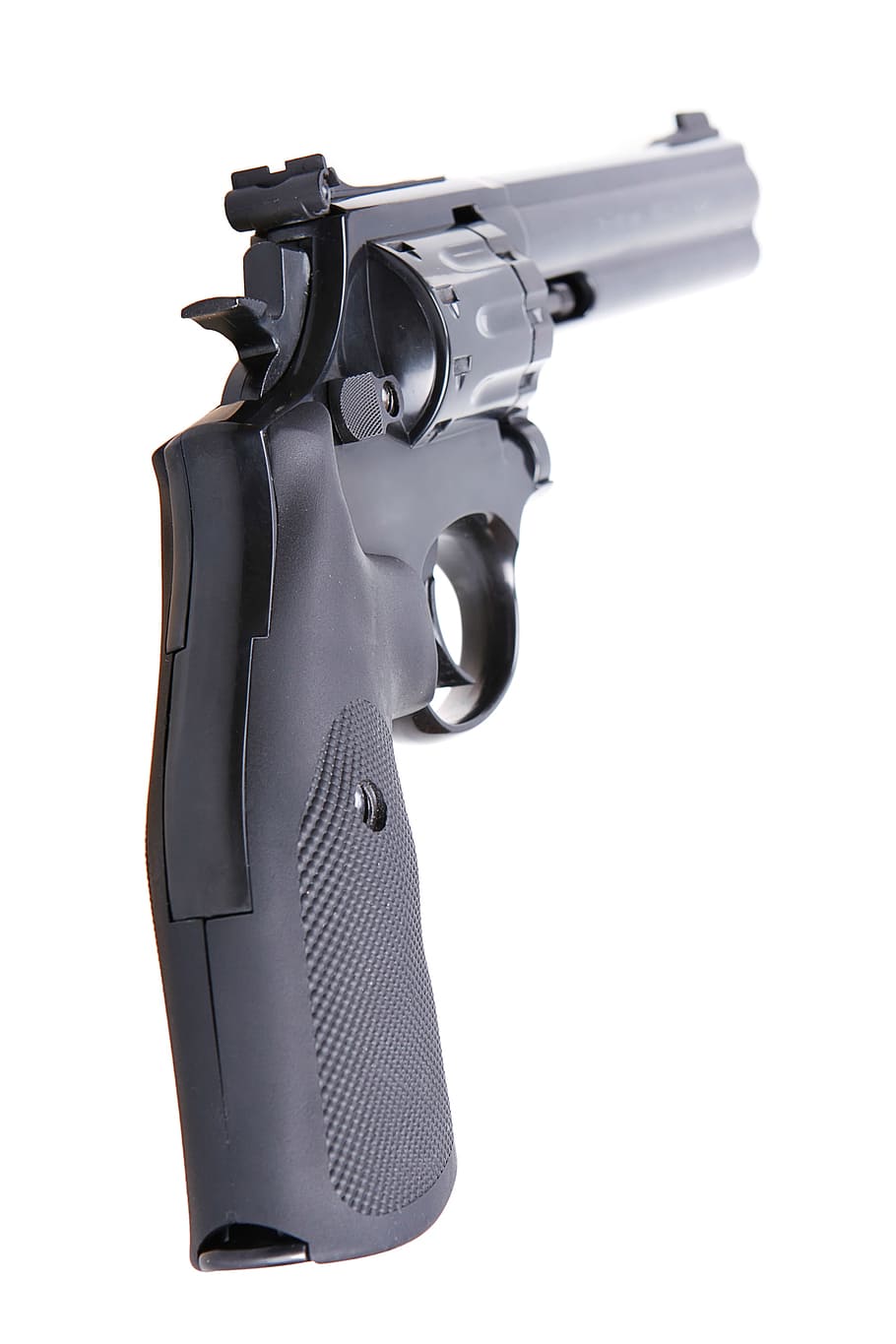 gun, firearm, weapon, black, revolver, protection, metal, isolated HD wallpaper
