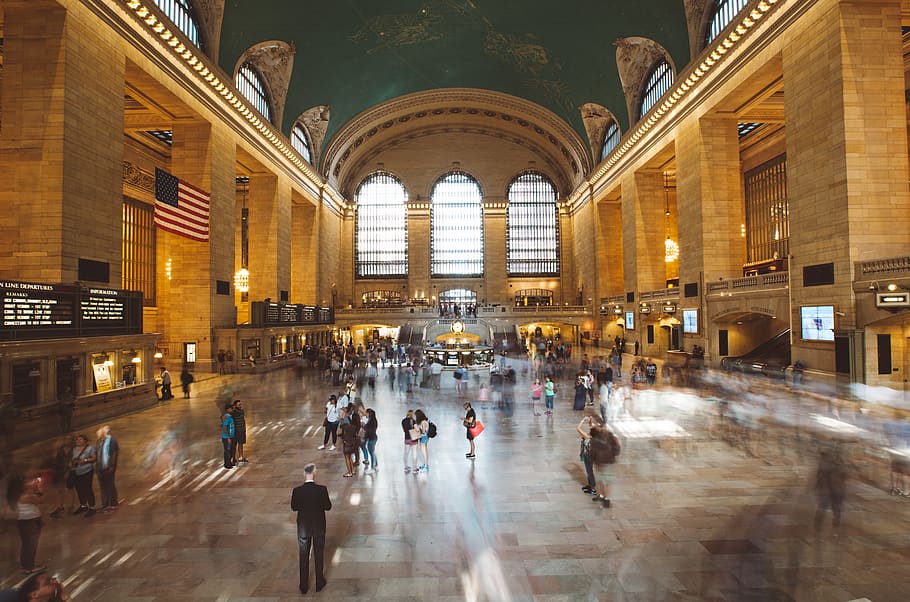 people inside hotel, terminal, new york, grand central terminal, HD wallpaper