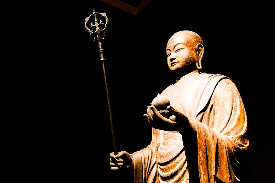 Buddha statue, sculpture, human representation, male likeness HD wallpaper
