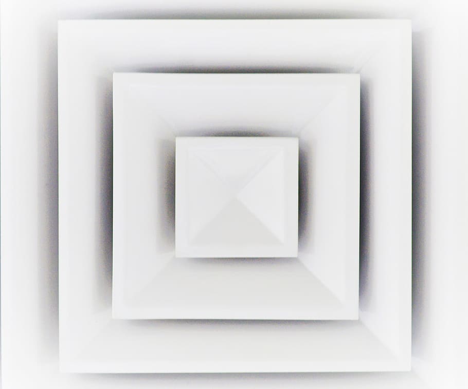 abstract, white, illusion, ceiling, triangle, pyramid, white color HD wallpaper