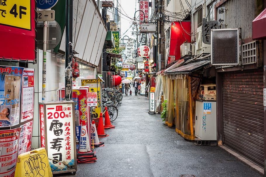 People on Street of Japan, architecture, building, city, commerce HD wallpaper