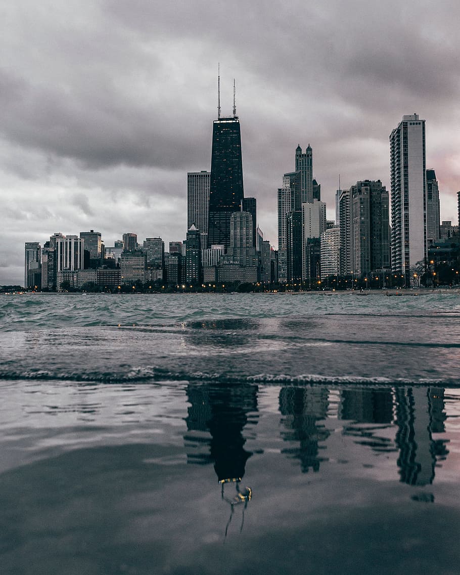 sea, ocean, water, waves, nature, reflection, architecture HD wallpaper