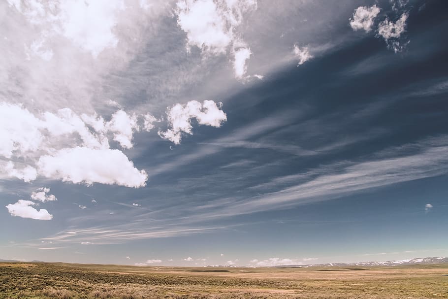 Low-angle Photography of White Clouds, barren, cloudy, desert HD wallpaper