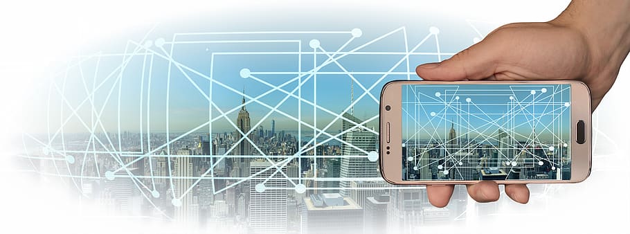 city, panorama, smartphone, control, board, industry, architecture