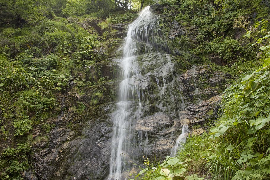 spain, waterfall xiblu, plant, beauty in nature, tree, scenics - nature HD wallpaper