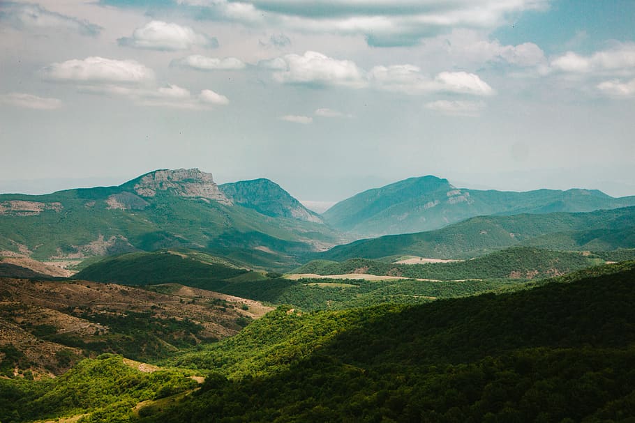 green mountain, nature, outdoors, mountain range, georgia, cloud HD wallpaper