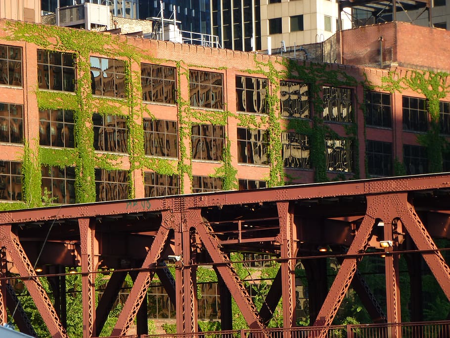 bridge, building, chicago, architecture, built structure, building exterior HD wallpaper
