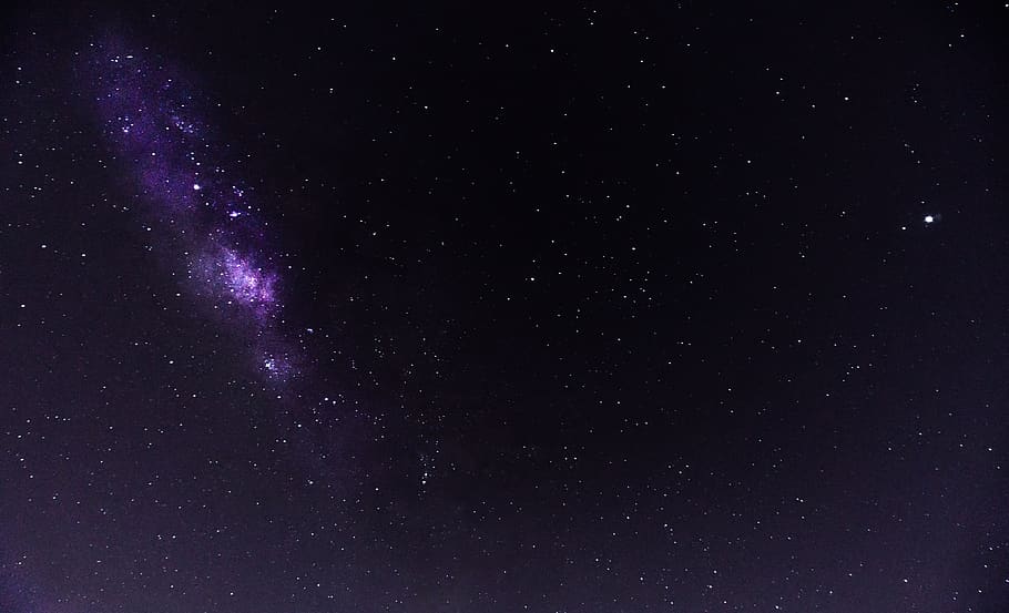 purple galaxy at night, nature, outdoors, universe, astronomy HD wallpaper