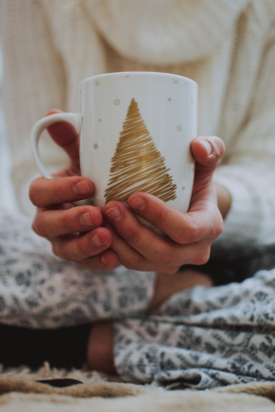 White Ceramic Mug, beverage, cup, drink, hands, one person, holding HD wallpaper
