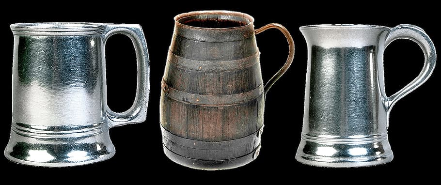 mug, silver, glass, object, metal, metallic, group of objects HD wallpaper