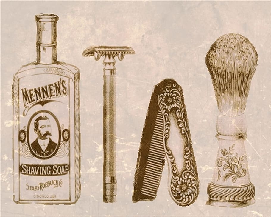 shave, shaving, set, brush, object, graphics, studio shot, indoors HD wallpaper