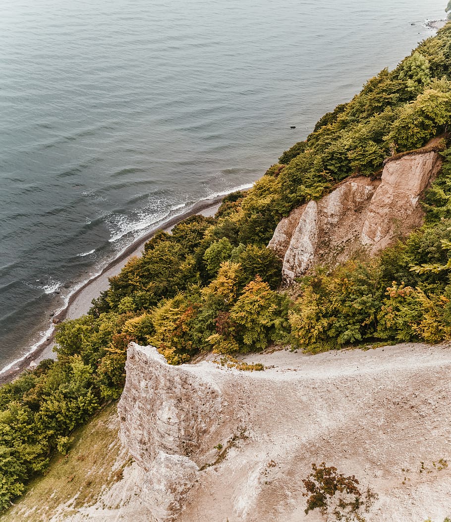 white cliffs, rügen, baltic sea, rock, nature, coast, chalkboard, HD wallpaper