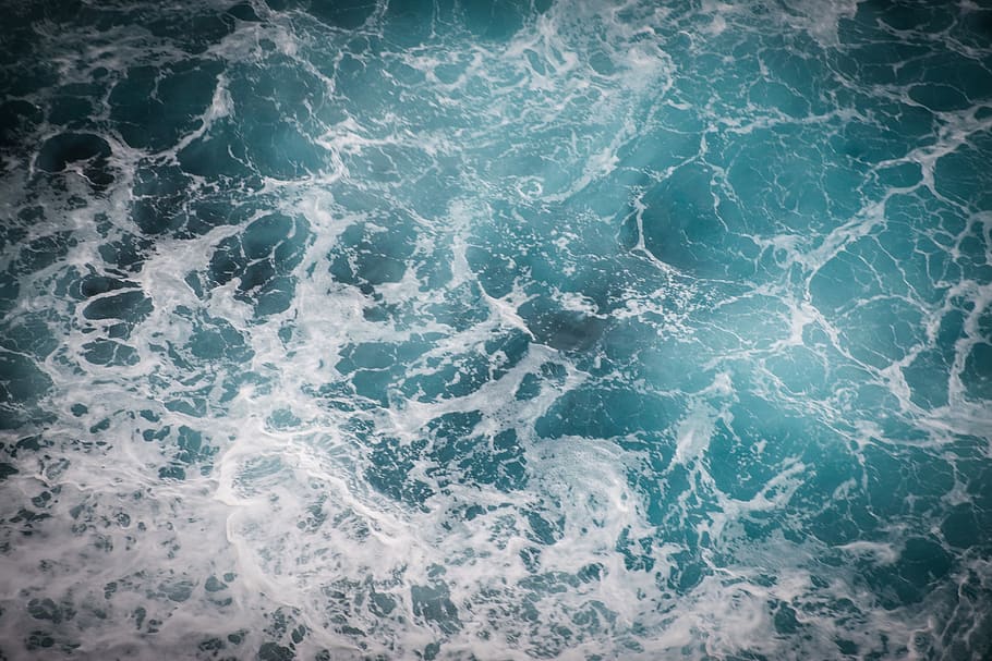 ocean, blue ocean, swell, current, deep, turquoise, rough ocean HD wallpaper