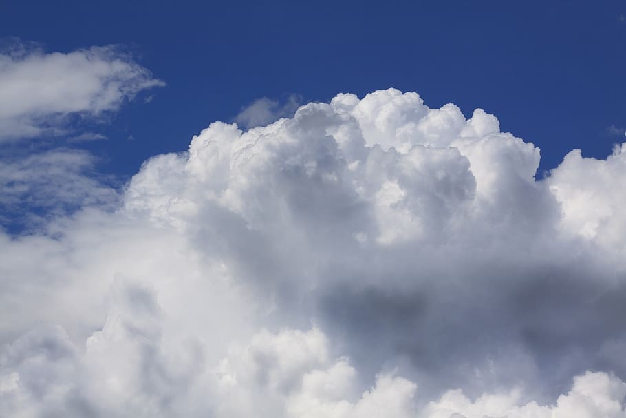 clouds, sky, blue, grey, white, clouds form, cloudy, squall line HD wallpaper
